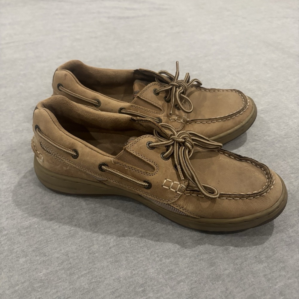 G.H. Bass Mens Explorer Boat Shoes Tan Leather Mesh BASS-EARL III Size 9M - Picture 8 of 10
